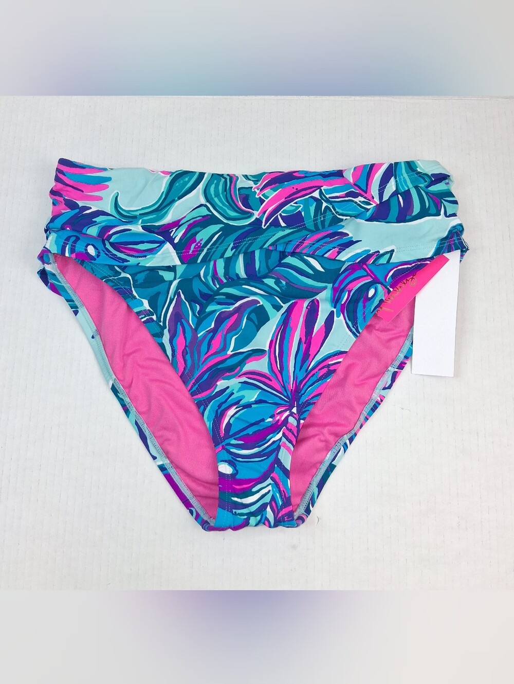 Lilly Pulitzer High Waisted Lagoon Sarong Swimsuit Bikini Bottom 10